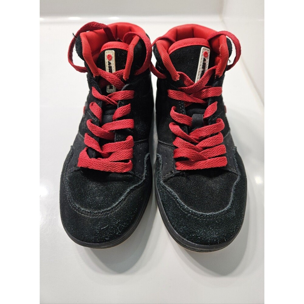 Airwalk Boys Size 13 Black Red Leather Athletic Basketball Sneaker Shoes